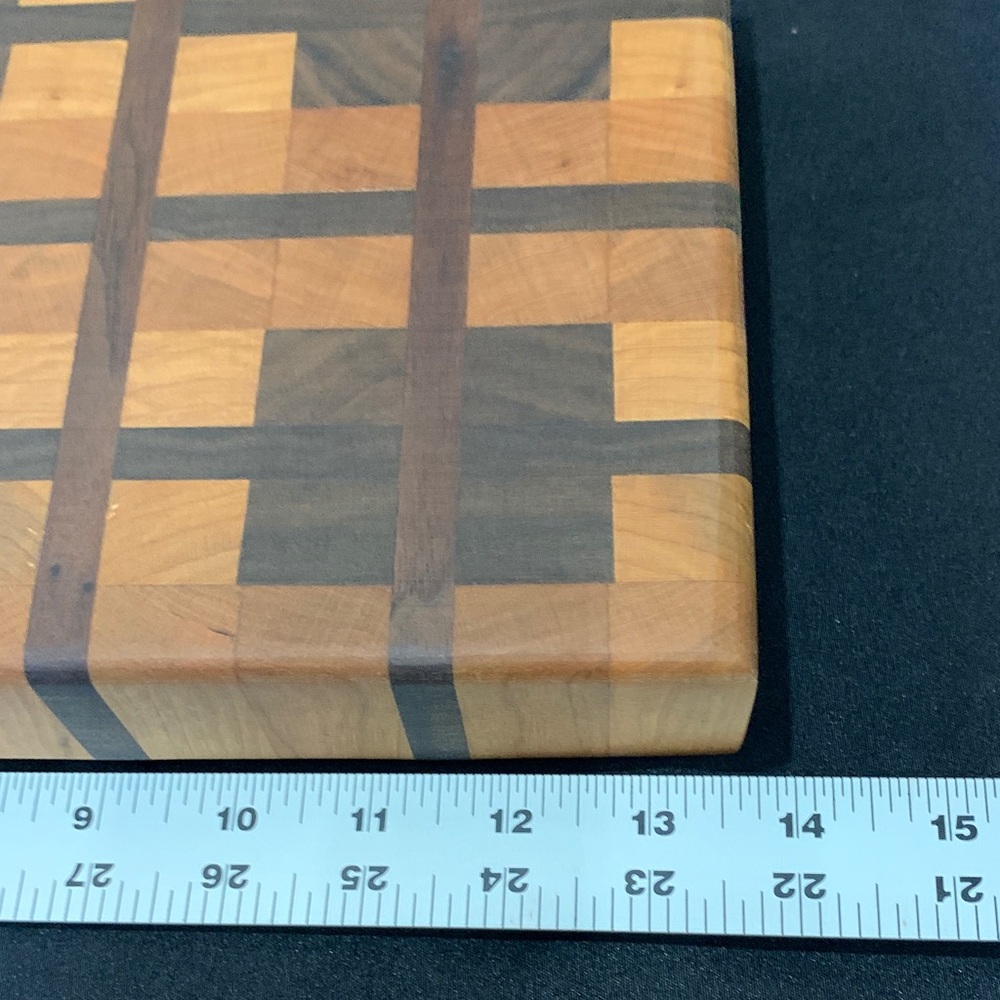 Geometric Wood Cutting Board Black Walnut and Cherry - Picture 3 of 7